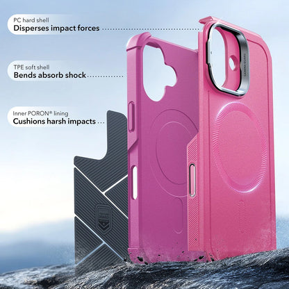 MagSafe Case for Apple iPhone 17, ESR, Cyber Armor Kickstand, Pink