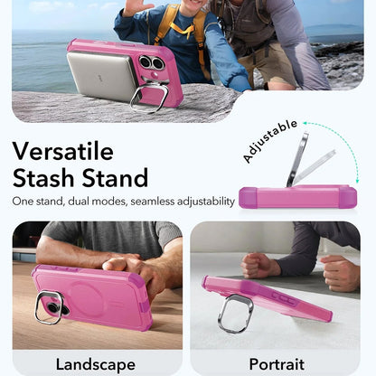 MagSafe Case for Apple iPhone 17, ESR, Cyber Armor Kickstand, Pink