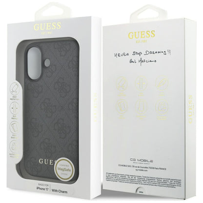 MagSafe Case for Apple iPhone 17, Guess, 4G Charm Cradle, Black