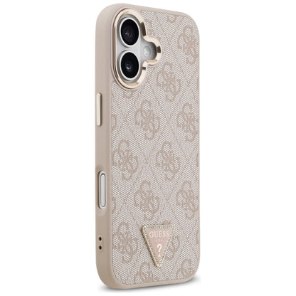 MagSafe Case for Apple iPhone 17, Guess, 4G Triangle Logo, Golden Pink