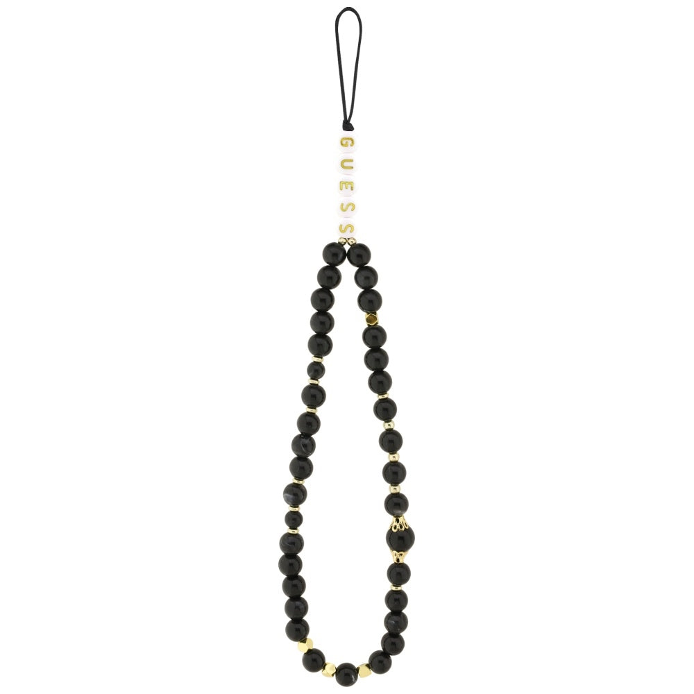 MagSafe Case for Apple iPhone 17, Guess, 4G Triangle Logo with Cord Strap, Black