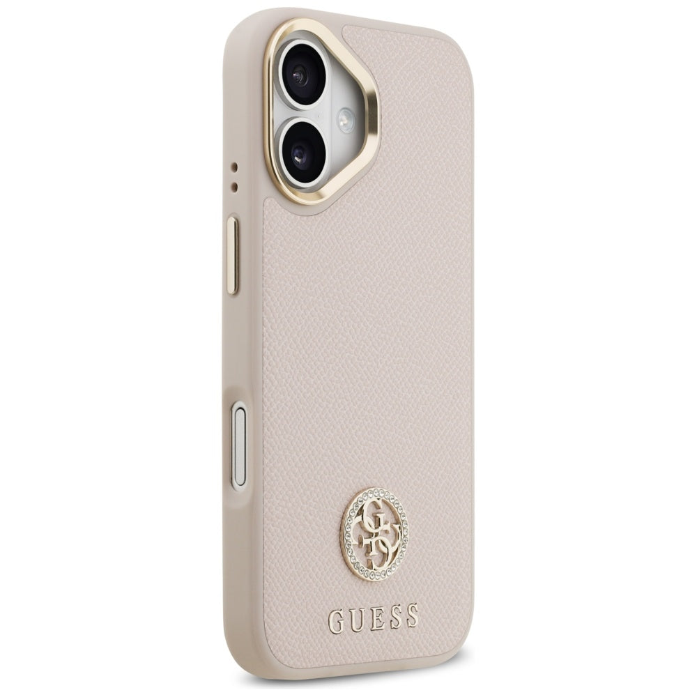 MagSafe Case for Apple iPhone 17, Guess, Grained Strass Logo, Pink