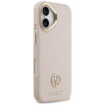 MagSafe Case for Apple iPhone 17, Guess, Grained Strass Logo, Pink