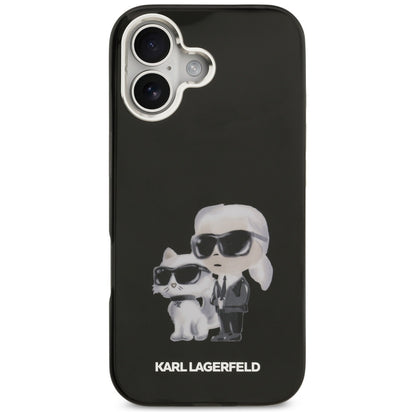 MagSafe Case for Apple iPhone 17, Karl Lagerfeld, IML Aquarelle Karl & Choupette Logo, Black