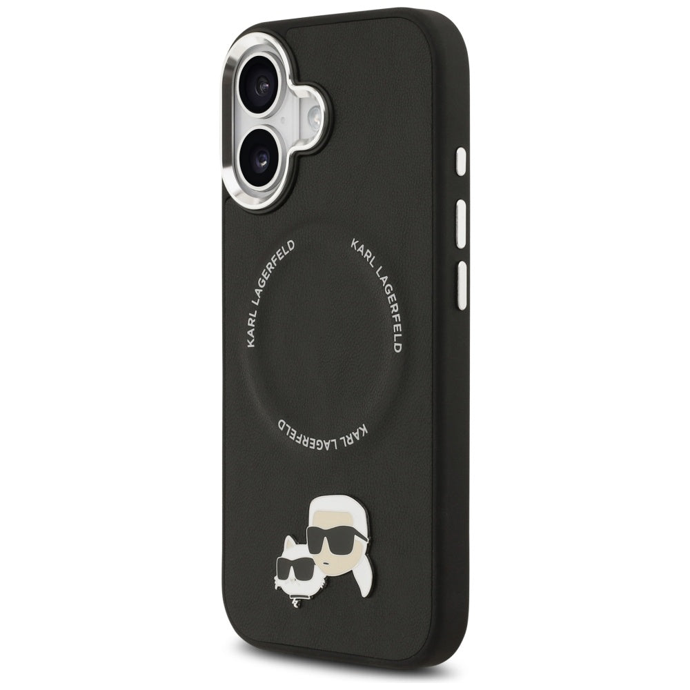 MagSafe Case for Apple iPhone 17, Karl Lagerfeld, Karl & Choupette Pins, Black