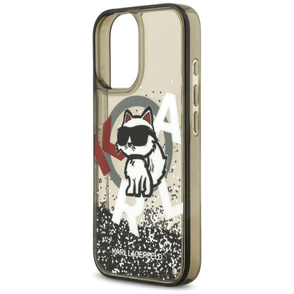 MagSafe Case for Apple iPhone 17, Karl Lagerfeld, Liquid Glitter Logo Choupette, Black