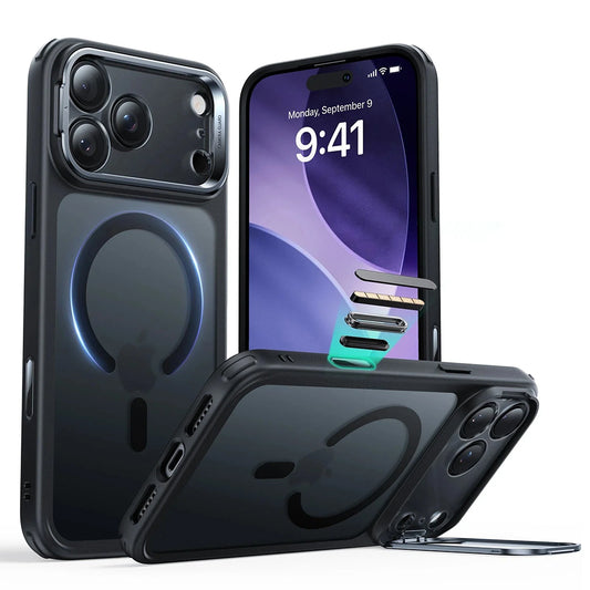 MagSafe Case for Apple iPhone 17 Pro, ESR, Classic Hybrid Kickstand, Satin Black
