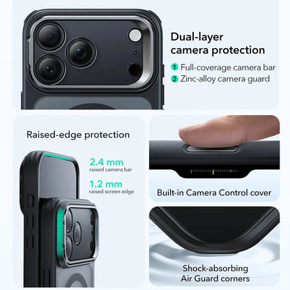 MagSafe Case for Apple iPhone 17 Pro, ESR, Classic Hybrid Kickstand, Satin Black