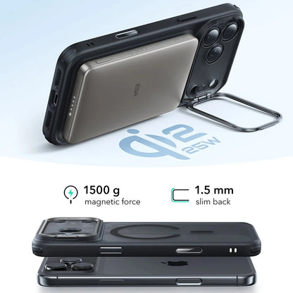 MagSafe Case for Apple iPhone 17 Pro, ESR, Classic Hybrid Kickstand, Satin Black