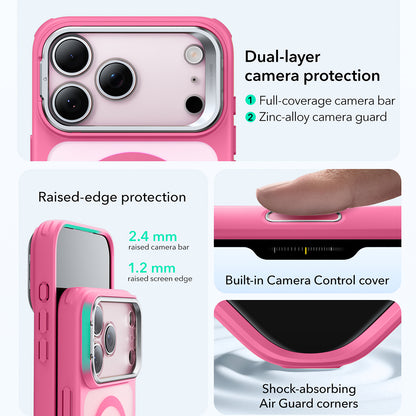 MagSafe Case for Apple iPhone 17 Pro, ESR, Classic Hybrid Kickstand, Satin Pink