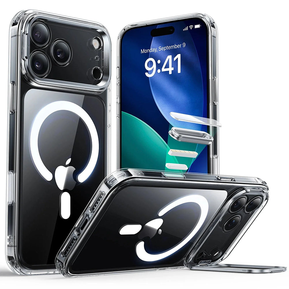 MagSafe Case for Apple iPhone 17 Pro, ESR, Classic Hybrid Kickstand, Transparent