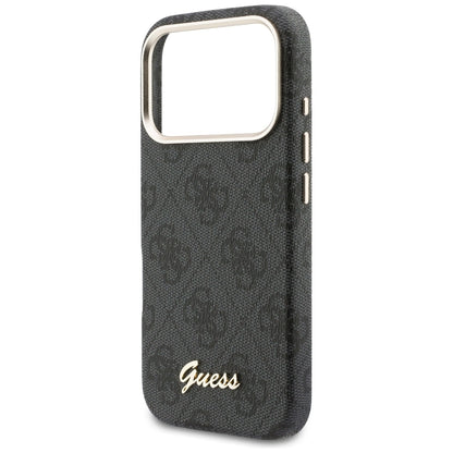 MagSafe Case for Apple iPhone 17 Pro, Guess, 4G Script Logo, Black