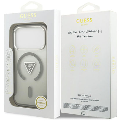 MagSafe Case for Apple iPhone 17 Pro, Guess, IML Gradient Triangle Logo, Khaki