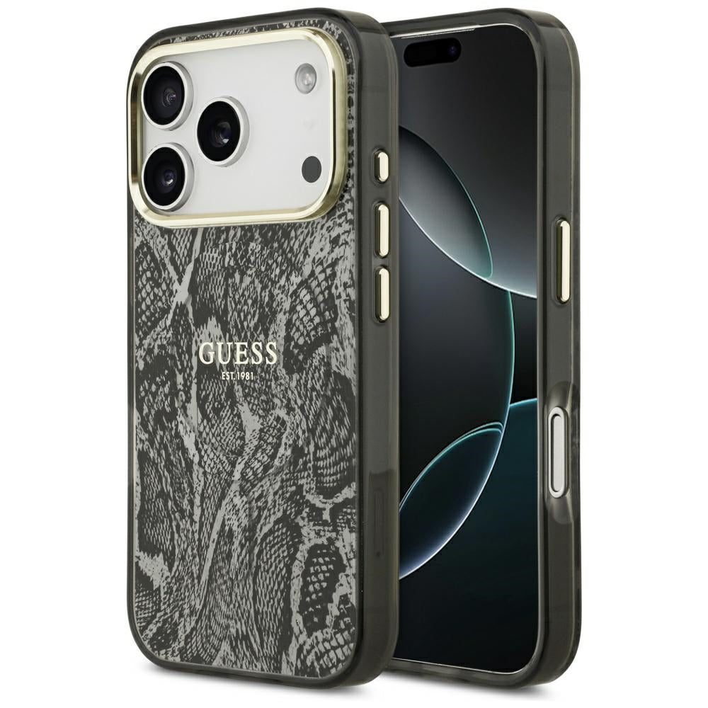 MagSafe Case for Apple iPhone 17 Pro, Guess, Python Pattern, Black