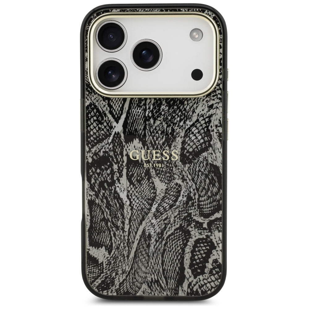 MagSafe Case for Apple iPhone 17 Pro, Guess, Python Pattern, Black