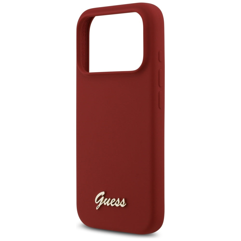 MagSafe Case for Apple iPhone 17 Pro, Guess, Script Metal Logo, Pink