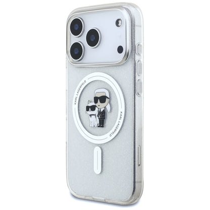 MagSafe Case for Apple iPhone 17 Pro, Karl Lagerfeld, IML Glitter Karl & Choupette, Transparent