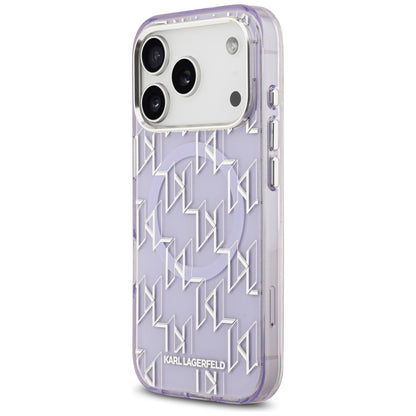 MagSafe Case for Apple iPhone 17 Pro, Karl Lagerfeld, IML KL Monogram, Purple
