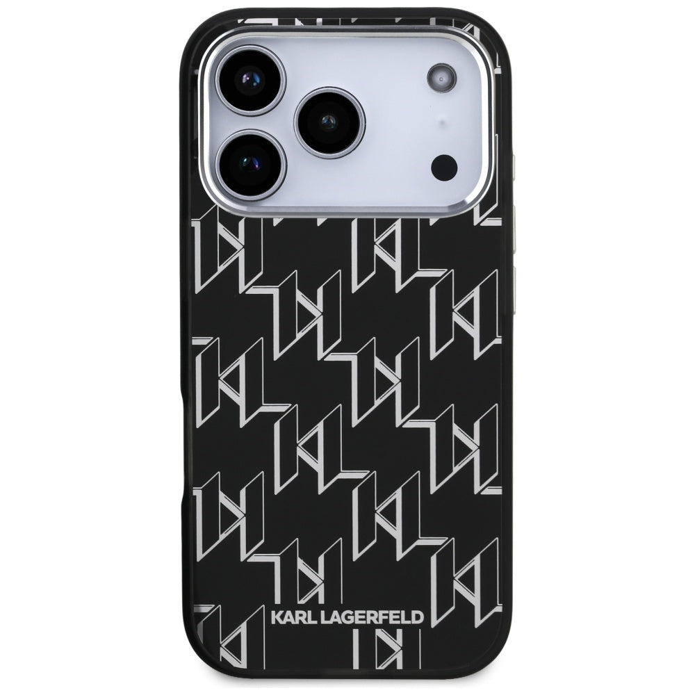 MagSafe Case for Apple iPhone 17 Pro, Karl Lagerfeld, IML KL Monogram, Black