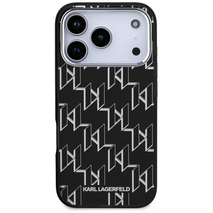 MagSafe Case for Apple iPhone 17 Pro, Karl Lagerfeld, IML KL Monogram, Black