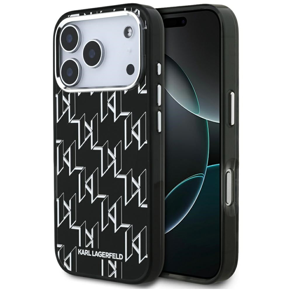 MagSafe Case for Apple iPhone 17 Pro, Karl Lagerfeld, IML KL Monogram, Black