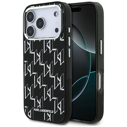 MagSafe Case for Apple iPhone 17 Pro, Karl Lagerfeld, IML KL Monogram, Black