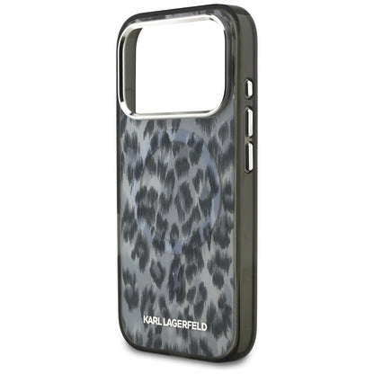 MagSafe Case for Apple iPhone 17 Pro, Karl Lagerfeld, IML Leopard Pattern, Black