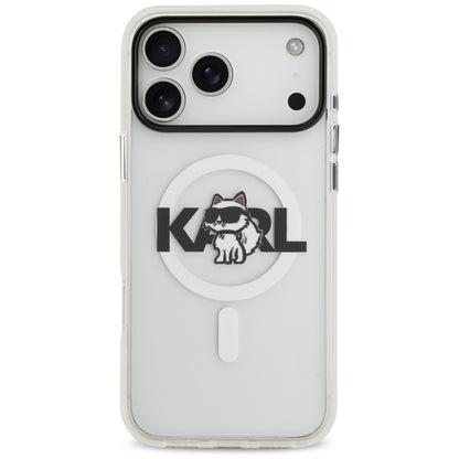 MagSafe Case for Apple iPhone 17 Pro, Karl Lagerfeld, IML Sketch Logo Choupette, Transparent