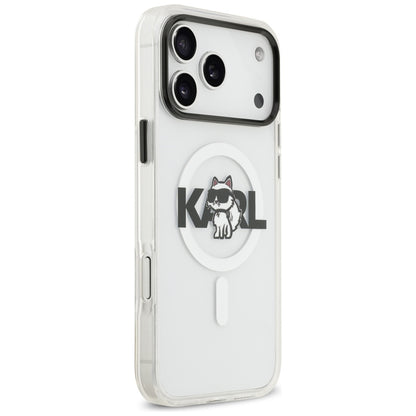 MagSafe Case for Apple iPhone 17 Pro, Karl Lagerfeld, IML Sketch Logo Choupette, Transparent