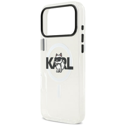 MagSafe Case for Apple iPhone 17 Pro, Karl Lagerfeld, IML Sketch Logo Choupette, Transparent