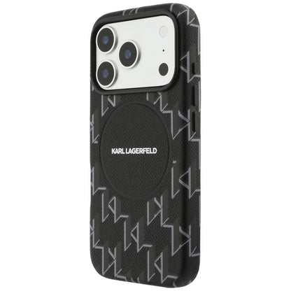 MagSafe Case for Apple iPhone 17 Pro, Karl Lagerfeld, KL Monogram Logo, Black