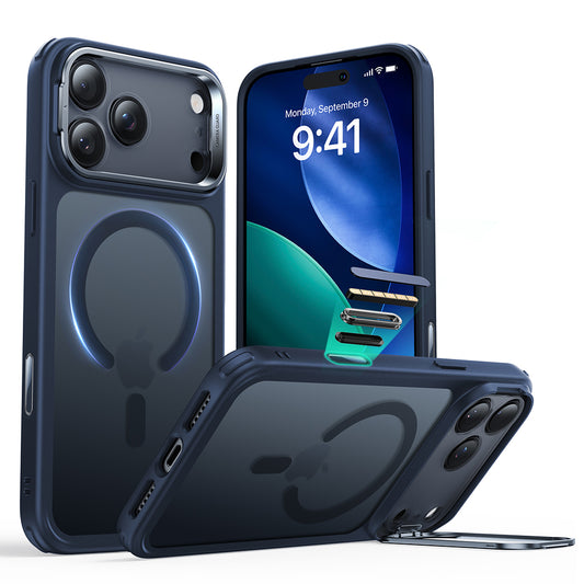 MagSafe Case for Apple iPhone 17 Pro Max, ESR, Classic Hybrid Kickstand, Satin Blue
