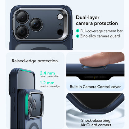 MagSafe Case for Apple iPhone 17 Pro Max, ESR, Classic Hybrid Kickstand, Satin Blue