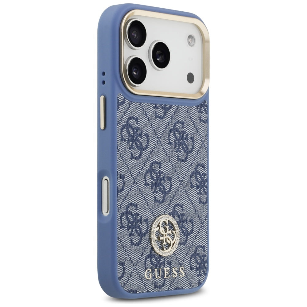 MagSafe Case for Apple iPhone 17 Pro Max, Guess, 4G Strass Logo, Blue