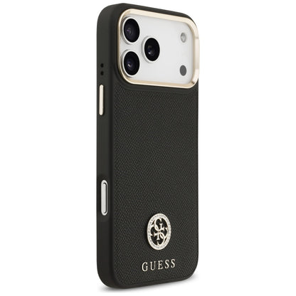 MagSafe Case for Apple iPhone 17 Pro Max, Guess, Grained Strass Logo, Black