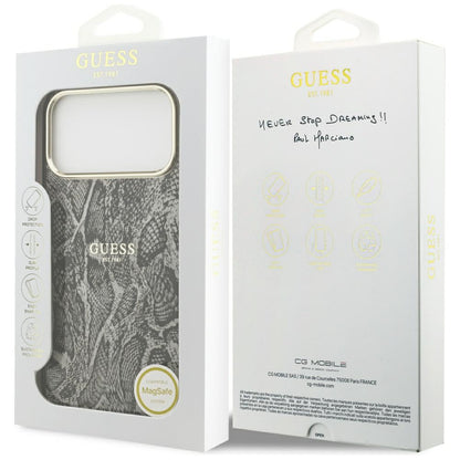 MagSafe Case for Apple iPhone 17 Pro Max, Guess, Python Pattern, Black