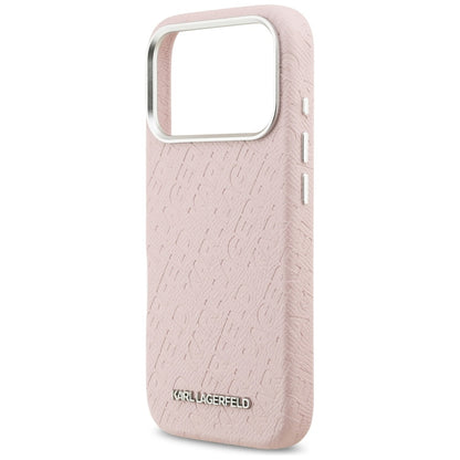 MagSafe Case for Apple iPhone 17 Pro Max, Karl Lagerfeld, FW Stamped Karl, Pink