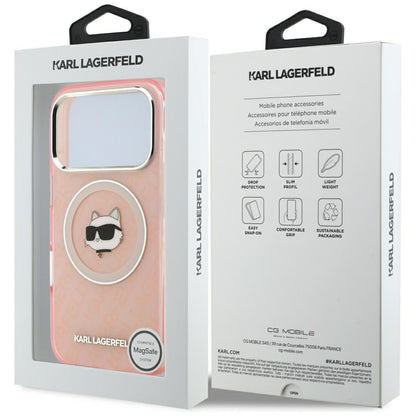 MagSafe Case for Apple iPhone 17 Pro Max, Karl Lagerfeld, IML Choupette's Head, Pink