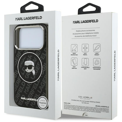 MagSafe Case for Apple iPhone 17 Pro Max, Karl Lagerfeld, IML Karl's Head, Black