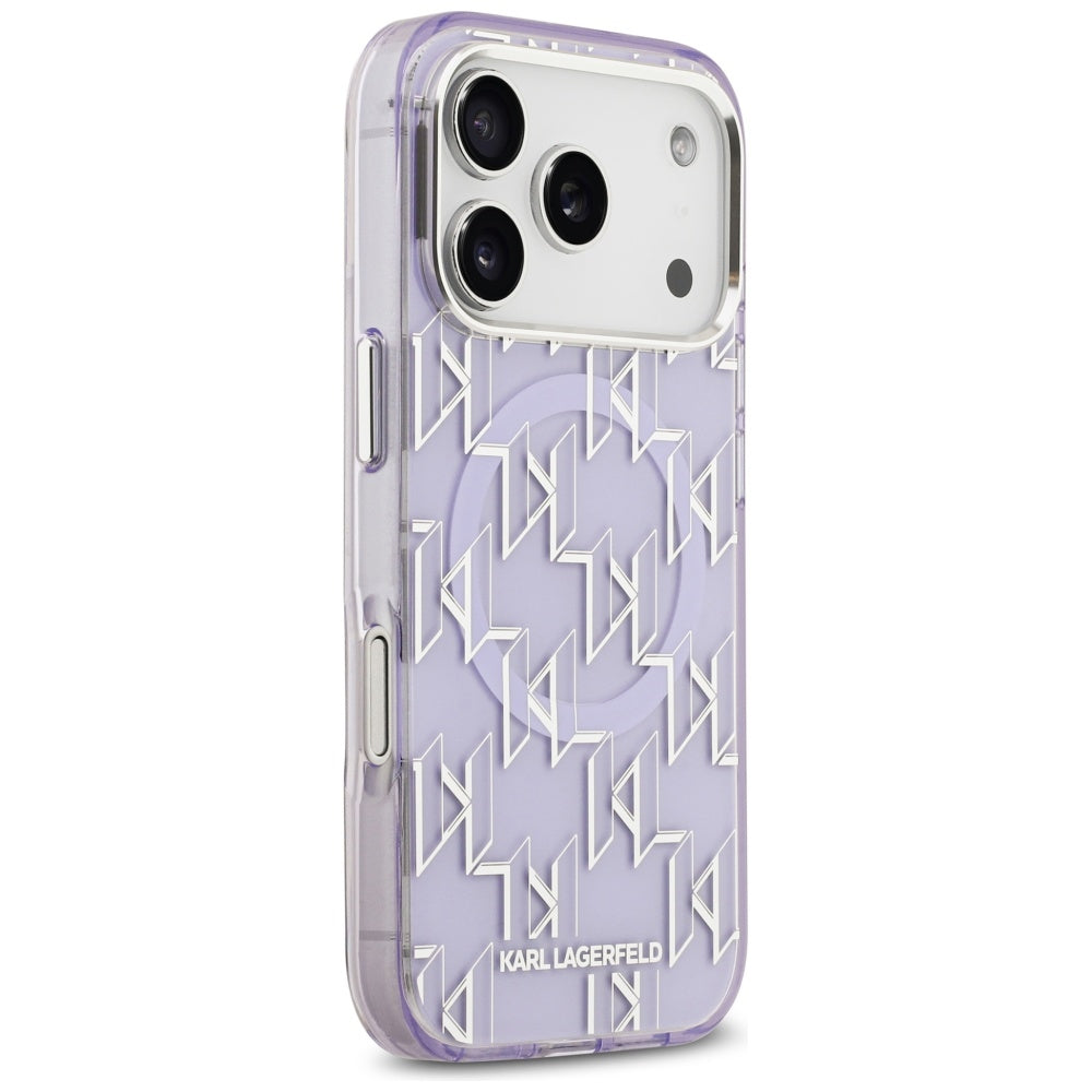 MagSafe Case for Apple iPhone 17 Pro Max, Karl Lagerfeld, IML KL Monogram, Purple