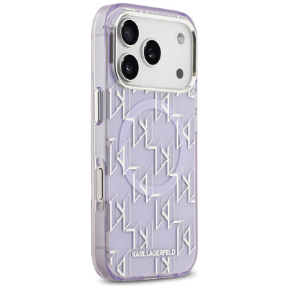 MagSafe Case for Apple iPhone 17 Pro Max, Karl Lagerfeld, IML KL Monogram, Purple