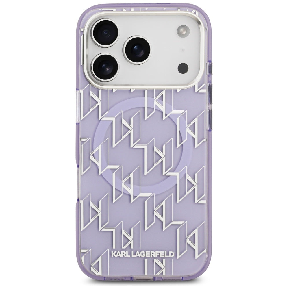 MagSafe Case for Apple iPhone 17 Pro Max, Karl Lagerfeld, IML KL Monogram, Purple