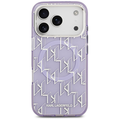 MagSafe Case for Apple iPhone 17 Pro Max, Karl Lagerfeld, IML KL Monogram, Purple