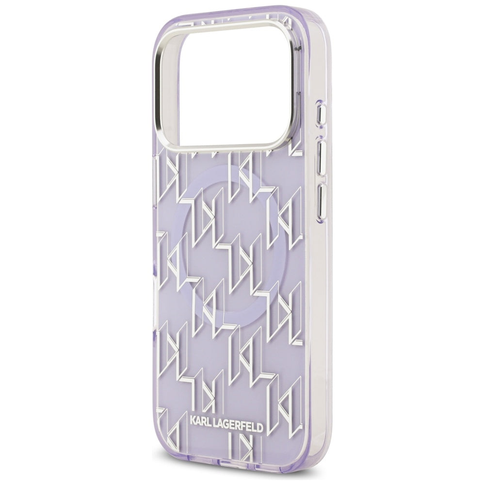 MagSafe Case for Apple iPhone 17 Pro Max, Karl Lagerfeld, IML KL Monogram, Purple