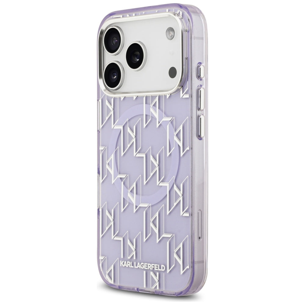 MagSafe Case for Apple iPhone 17 Pro Max, Karl Lagerfeld, IML KL Monogram, Purple