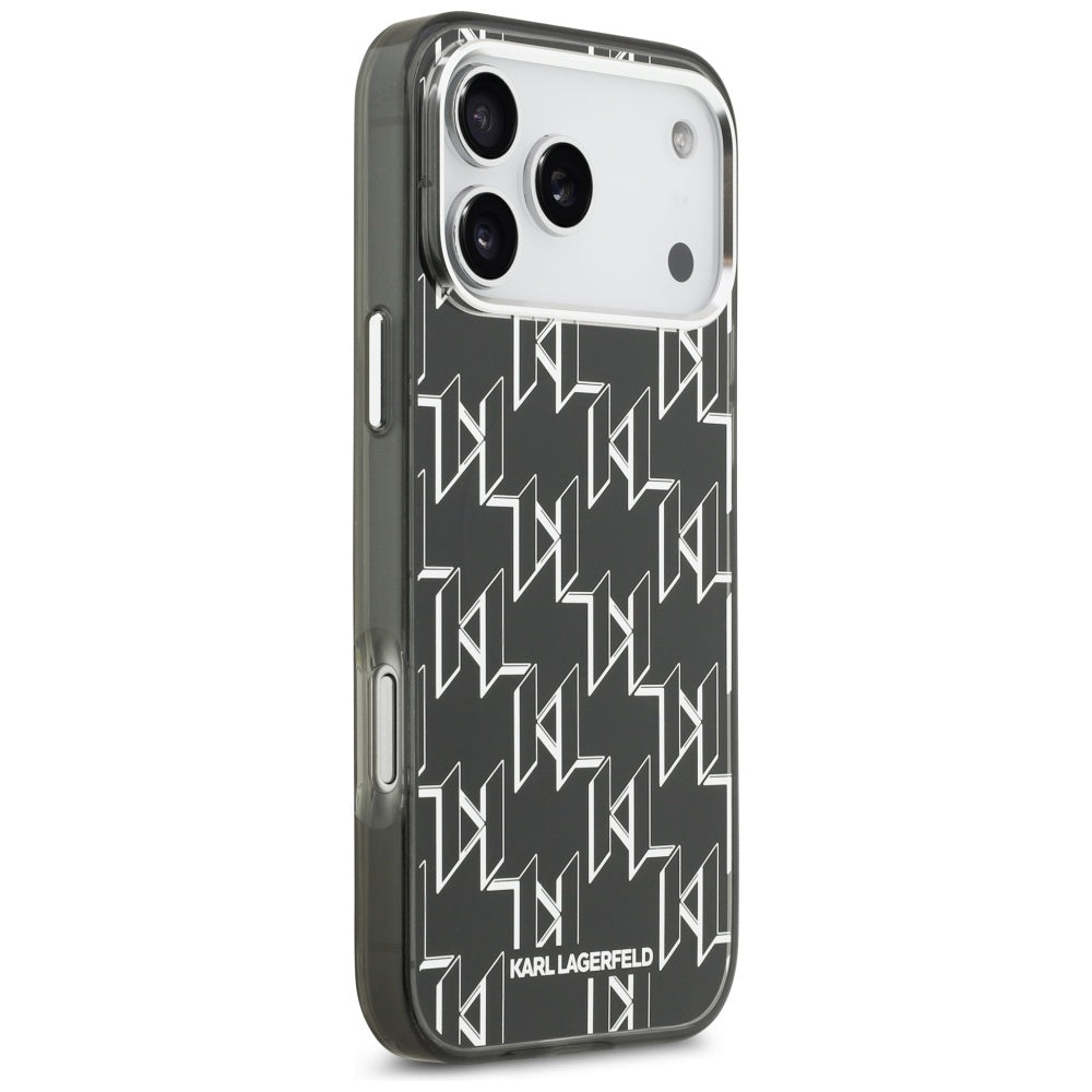 MagSafe Case for Apple iPhone 17 Pro Max, Karl Lagerfeld, IML KL Monogram, Black