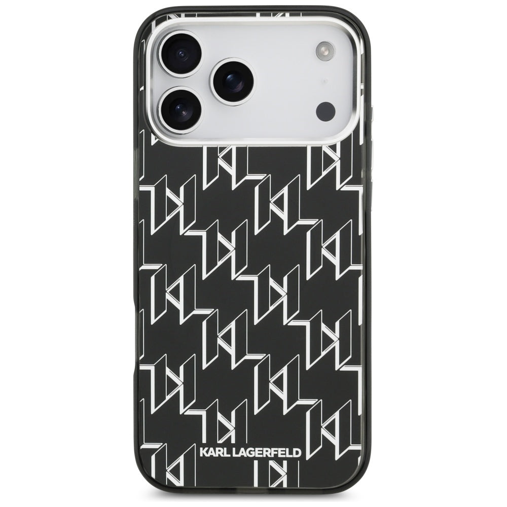MagSafe Case for Apple iPhone 17 Pro Max, Karl Lagerfeld, IML KL Monogram, Black