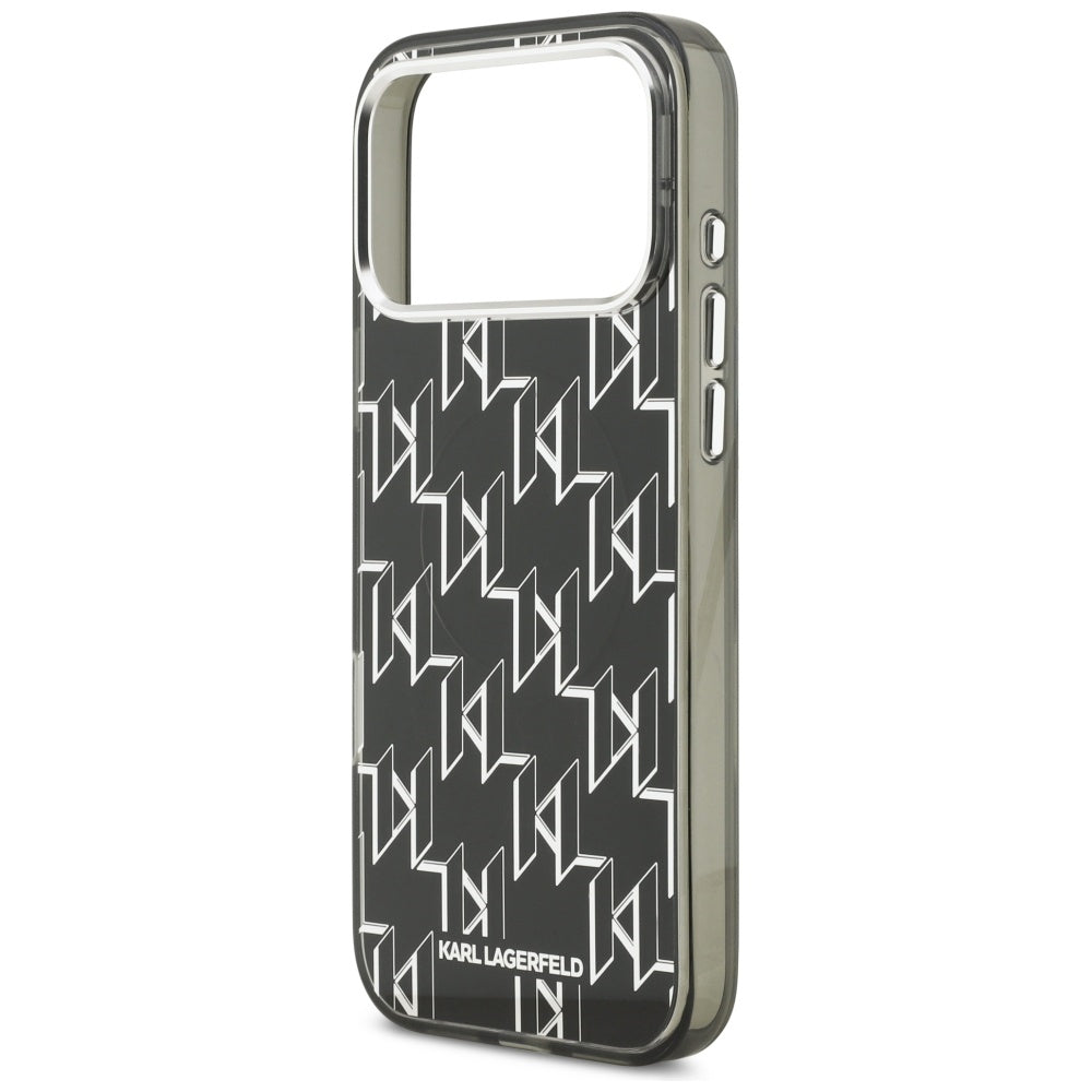 MagSafe Case for Apple iPhone 17 Pro Max, Karl Lagerfeld, IML KL Monogram, Black