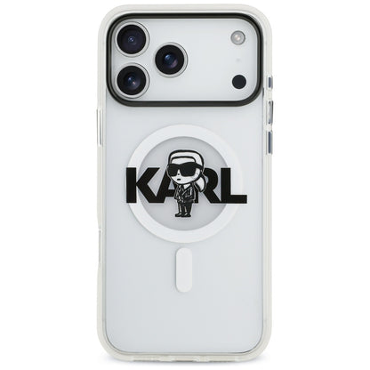 MagSafe Case for Apple iPhone 17 Pro Max, Karl Lagerfeld, IML Sketch Logo Karl, Transparent