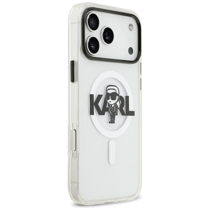 MagSafe Case for Apple iPhone 17 Pro Max, Karl Lagerfeld, IML Sketch Logo Karl, Transparent